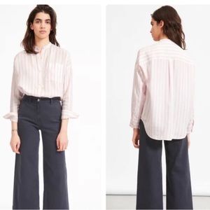 The Linen Oversized Collarless Shirt